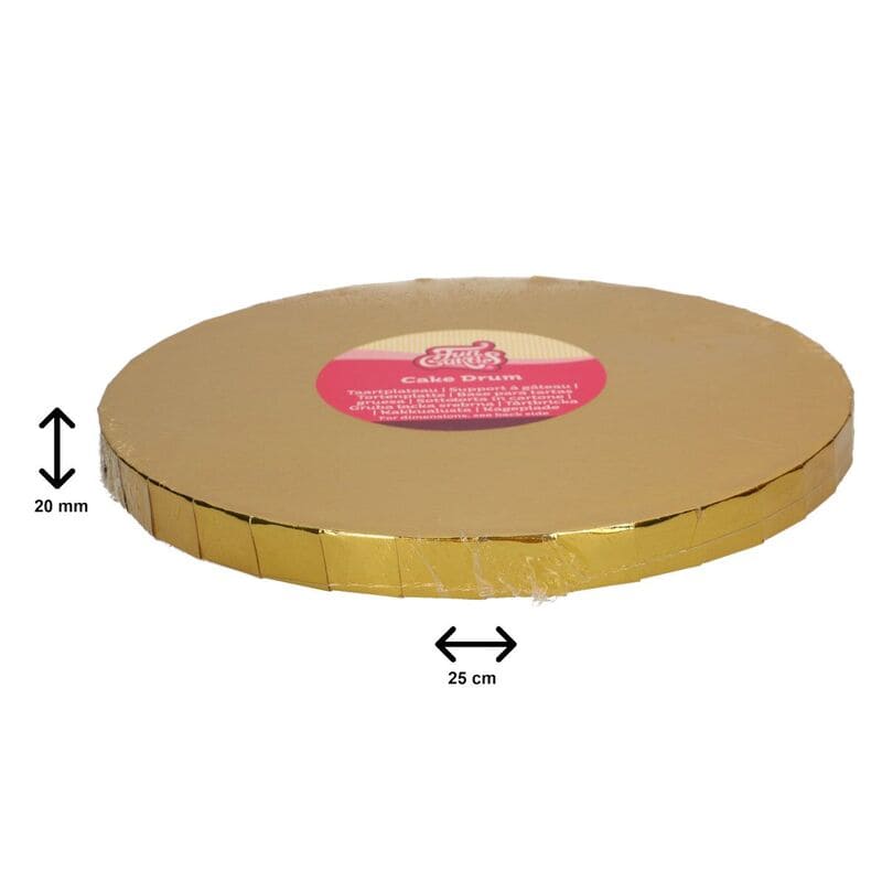 Podložka pod dort silná kulatá zlatá 25 cm, tl. 2 cm